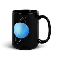 SEE BOTH SIDES--Uranus Mug, I Can See Uranus, A Mouth Near Uranus.  Black Glossy Mug - SloppyOctopus.com