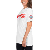 SEE BOTH SIDES--Cocka-Cola with Real Thingy on Back, White UnisexT-Shirt (also separately listed in red) BANNED-YOU CAN NOT BUY THIS - SloppyOctopus.com