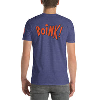 SEE BOTH SIDES--Boff! (up front) Boink! (in back)  in Blues and Purples, Short-Sleeve Bella + Canvas 3001 - SloppyOctopus.com