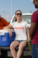 SEE BOTH SIDES--Cocka-Cola with Real Thingy on Back, White UnisexT-Shirt (also separately listed in red) BANNED-YOU CAN NOT BUY THIS - SloppyOctopus.com