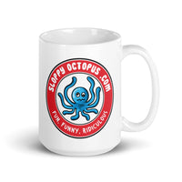 SEE BOTH SIDES--COVID Virus Pufferfish / Blowfish, White glossy mug - SloppyOctopus.com